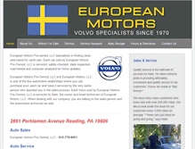 Tablet Screenshot of europeanmotorsvolvo.com